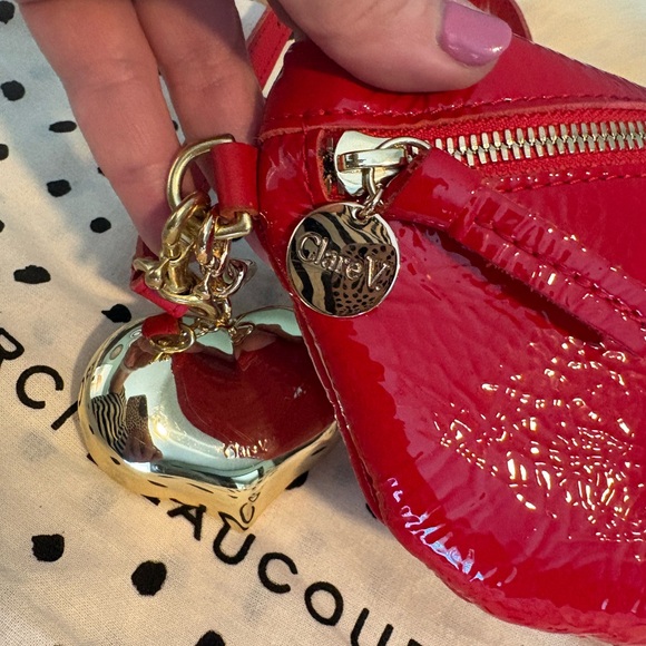 ❤️Clare V. BUNDLE!❤️ PetiteFanny ❤️Grande Mylar Heart Bag Fob - Picture 6 of 14